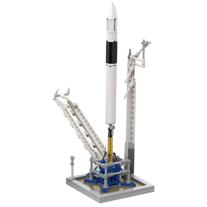 GOBRICKS MOC 89466 SpaceX Falcon 1 & Launch Pad [Saturn V scale] - YWOBB