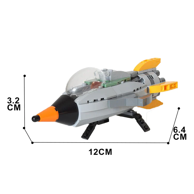 GOBRICKS MOC 88424 Retro Space Ship for Retro Spaceman CMF from 2017 - YWOBB