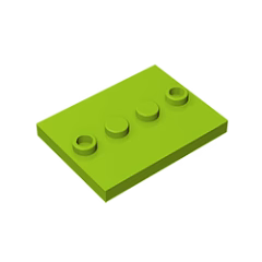 GOBRICKS GDS-980 Modified 3 x 4 with 4 Studs in Center - YWOBB