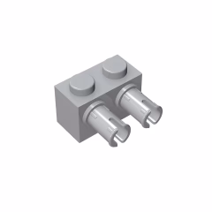 GOBRICKS GDS-957 Brick, Modified 1 x 2 with Pins - YWOBB