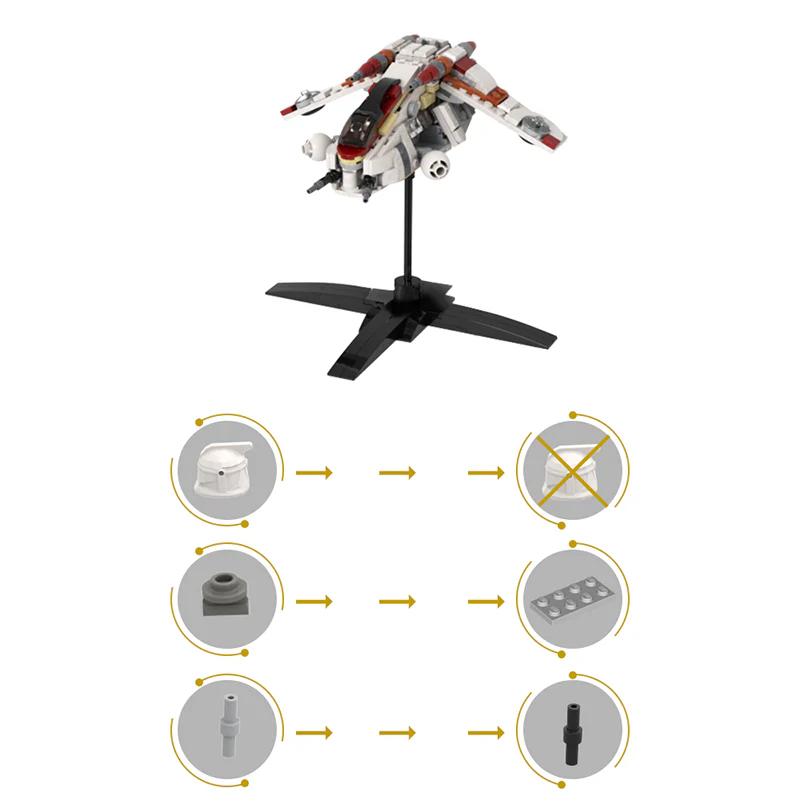 GOBRICKS MOC 124405 star plan republic gunship - YWOBB