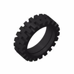 GOBRICKS GDS-1161 Tire 24mm D. x 7mm Offset Tread - Band Around Center of Tread - YWOBB