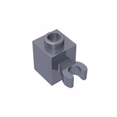 GOBRICKS GDS-647 Modified 1 x 1 with Open U Clip  - Solid Stud - YWOBB
