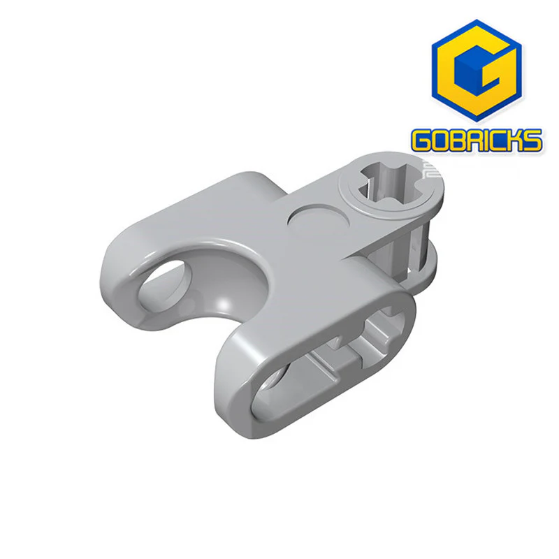 GOBRICKS GDS-1205 Axle Connector 2 x 3 with Ball Joint Socket - Closed Sides, Straight Forks with Open Axle - YWOBB