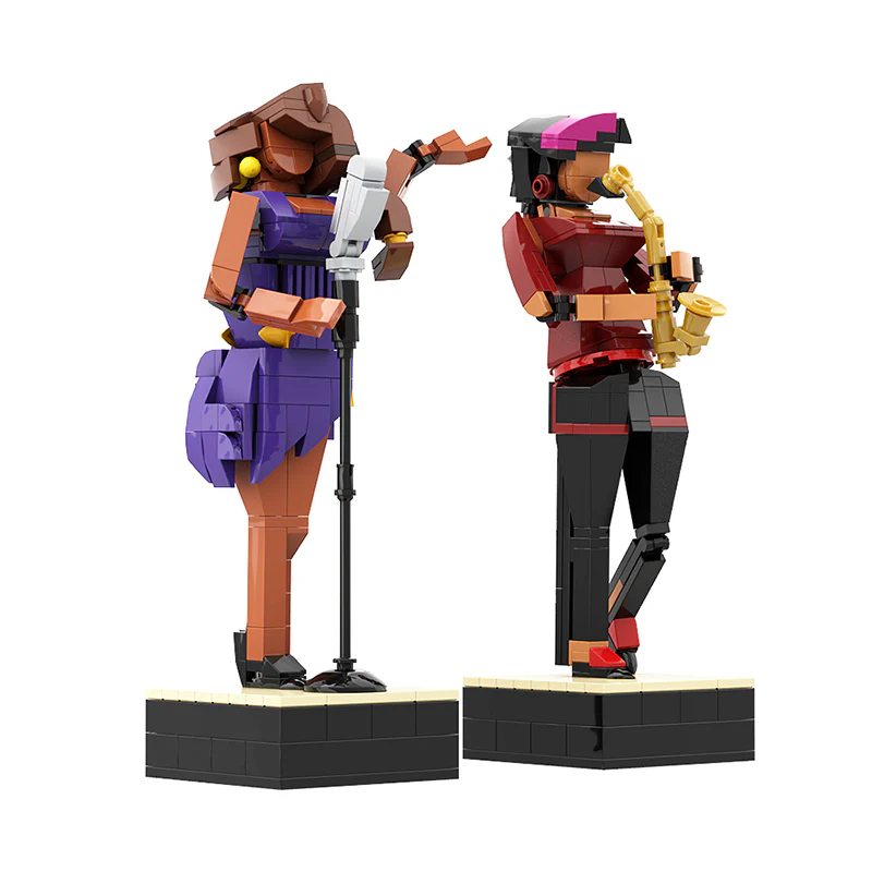 GOBRICKS MOC A0874 Blue Brick Jazz Club - YWOBB