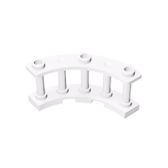 GOBRICKS GDS-1166 Fence 4 x 4 x 2 Quarter Round Spindled with 3 Studs - YWOBB