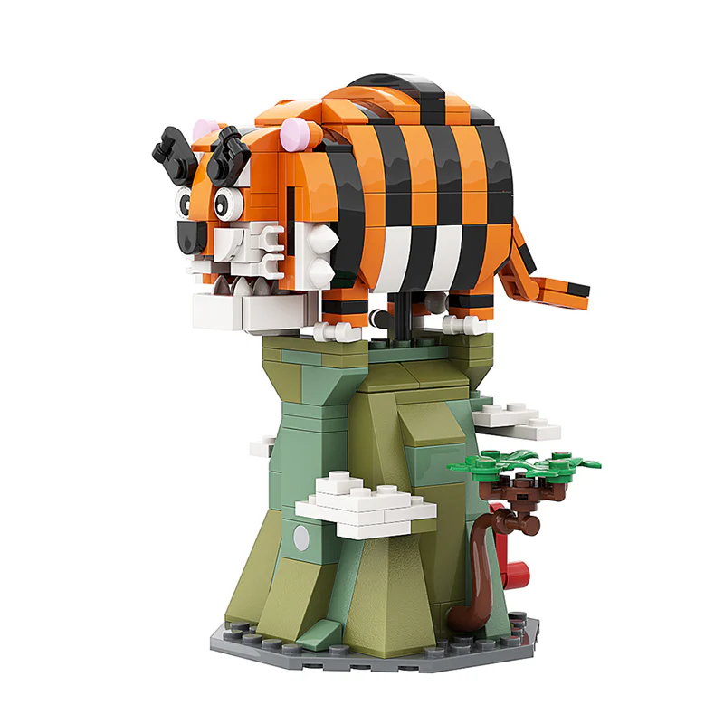 GOBRICKS MOC A0164 cute tiger roar - YWOBB
