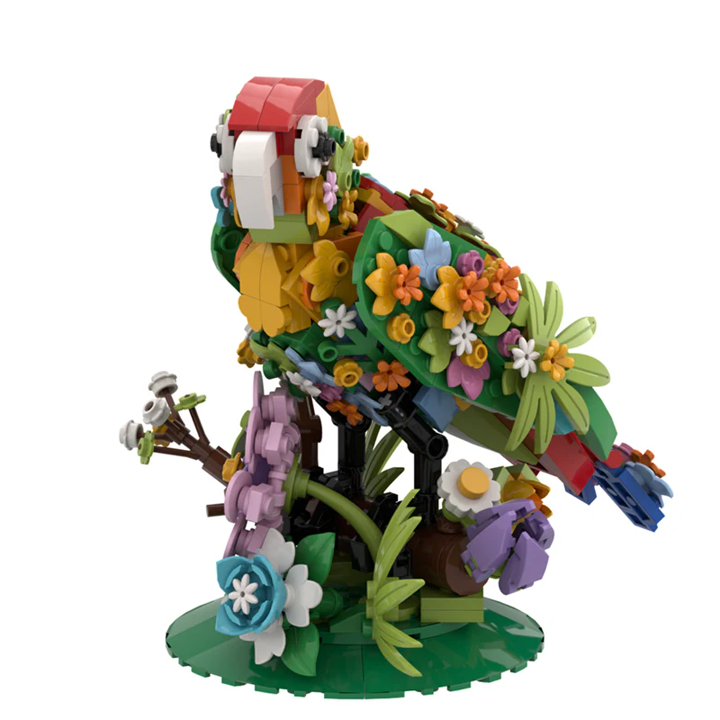 GOBRICKS MOC A1441 flower-talking bird - YWOBB