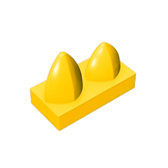 GOBRICKS GDS-1271 Modified 1 x 2 with 2 Teeth Vertical - YWOBB