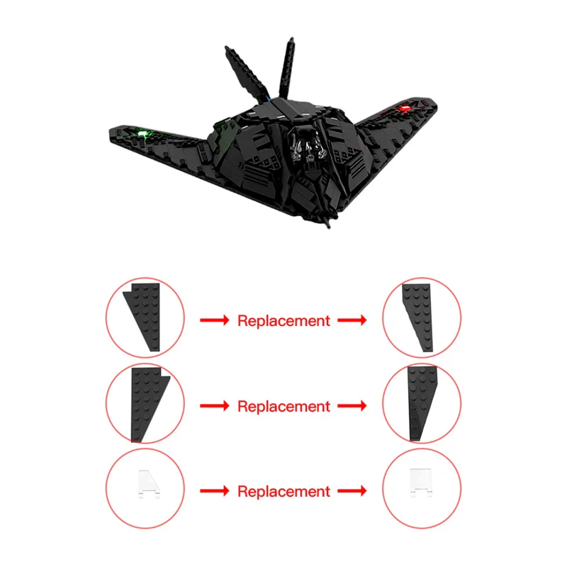 GOBRICKS MOC 179931 F-117 Nighthawk (1-34) - YWOBB