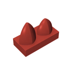 GOBRICKS GDS-1271 Modified 1 x 2 with 2 Teeth Vertical - YWOBB