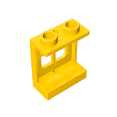 GOBRICKS GDS-784 Window 1 x 2 x 2 Plane, Single Hole Top and Bottom for Glass - YWOBB