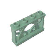 GOBRICKS GDS-M154 Fence 1 x 4 x 2 Ornamental with 4 Studs - YWOBB