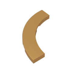 GOBRICKS GDS-1276 Round Corner 4 x 4 Macaroni Wide - YWOBB