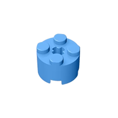 GOBRICKS GDS-607 Round 2 x 2 with Axle Hole - YWOBB