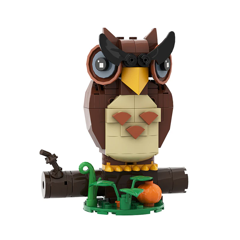 GOBRICKS MOC A0606Y01 Halloween Brickhead-Owl - YWOBB