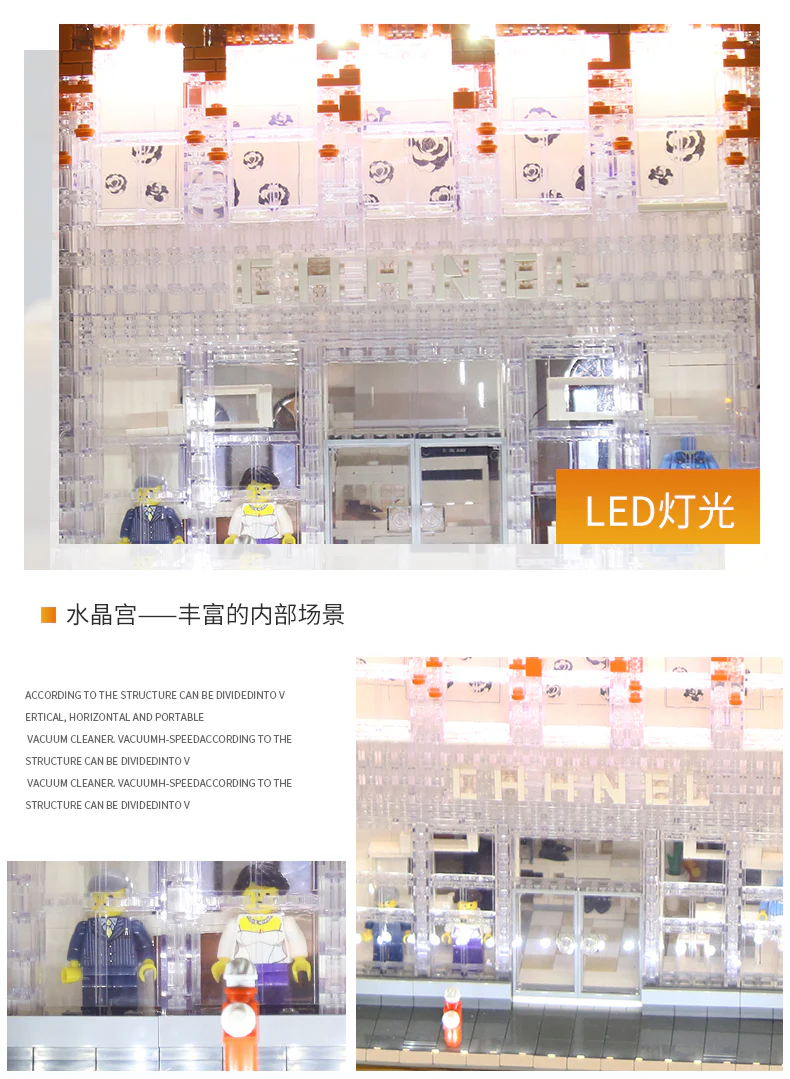 Mould King 16021 Chanel Crystal House with LED lights - YWOBB