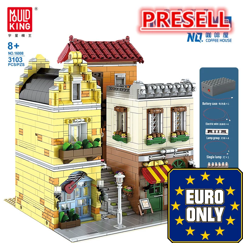 Mould King 16008 Coffee House with Lights OVP EU Warehouse Version - YWOBB