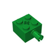 GOBRICKS GDS-953 Brick, Modified 2 x 2 with Pin and Axle Hole - YWOBB