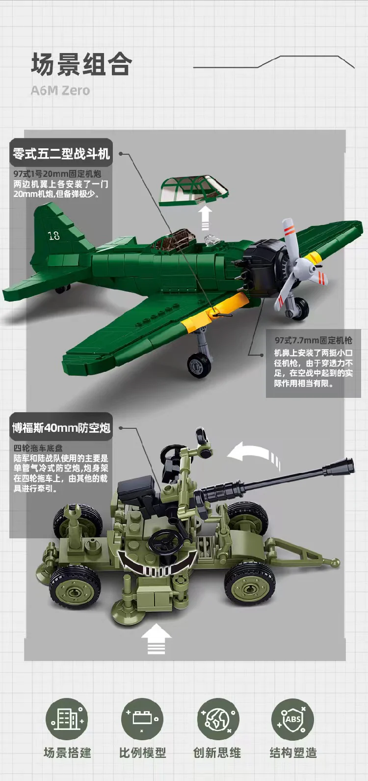 SLUBAN M38-B1108 World War II Pacific Storm: A6M Zero Fighter - YWOBB