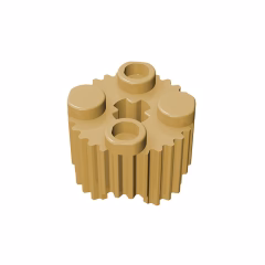GOBRICKS GDS-748  Round 2 x 2 with Axle Hole and Grille / Fluted Profile - YWOBB