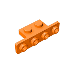 GOBRICKS GDS-638 Bracket 1 x 2 - 1 x 4 with Rounded Corners - YWOBB