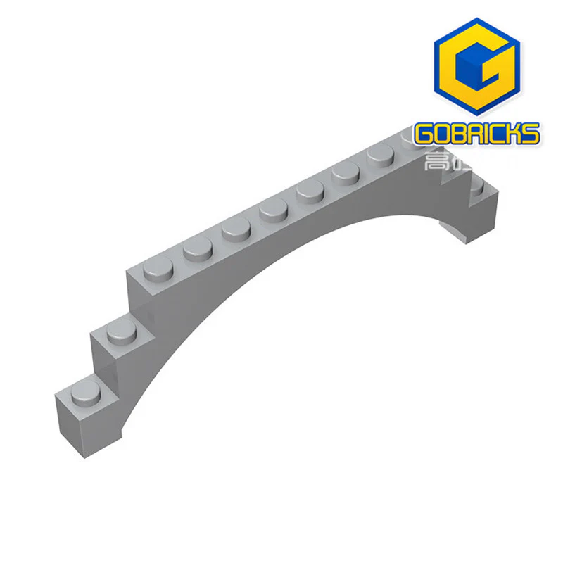 GOBRICKS GDS-676 Arch 1 x 12 x 3 Raised Arch with 5 Cross Supports - YWOBB