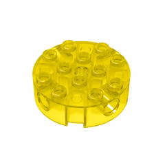 GOBRICKS GDS-951 Brick, Round 4 x 4 with 4 Side Pin Holes and Center Axle Hole - YWOBB