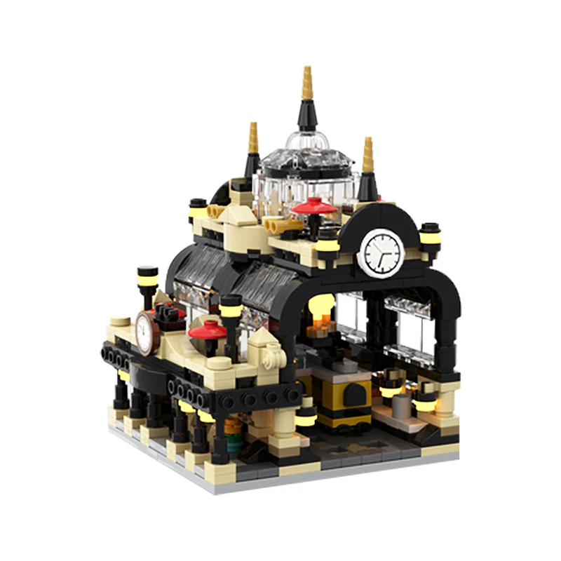 GOBRICKS MOC 145087 Mini 910002 Studgate Train Station - YWOBB