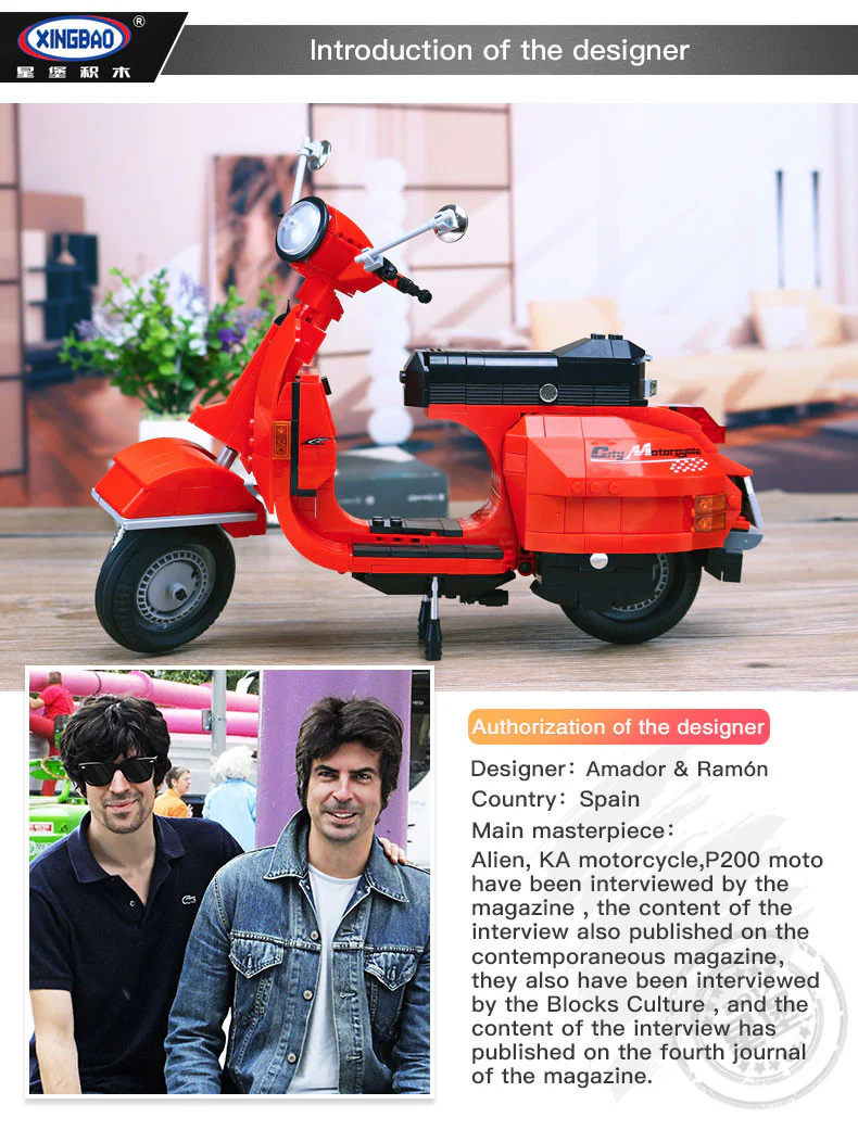 XINGBAO XB-03002 The Vespa P200 Moto - YWOBB