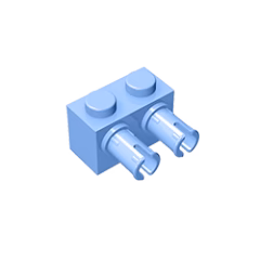 GOBRICKS GDS-957 Brick, Modified 1 x 2 with Pins - YWOBB