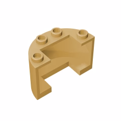 GOBRICKS GDS-1127 Cylinder Half 2 x 4 x 2 with 1 x 2 Cutout - YWOBB