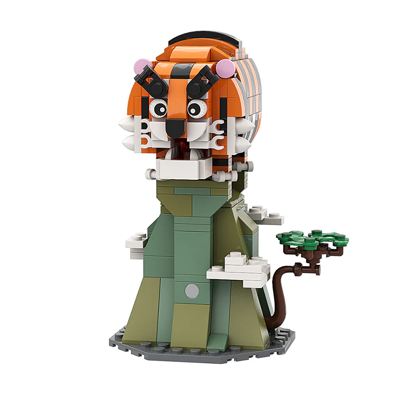 GOBRICKS MOC A0164 cute tiger roar - YWOBB