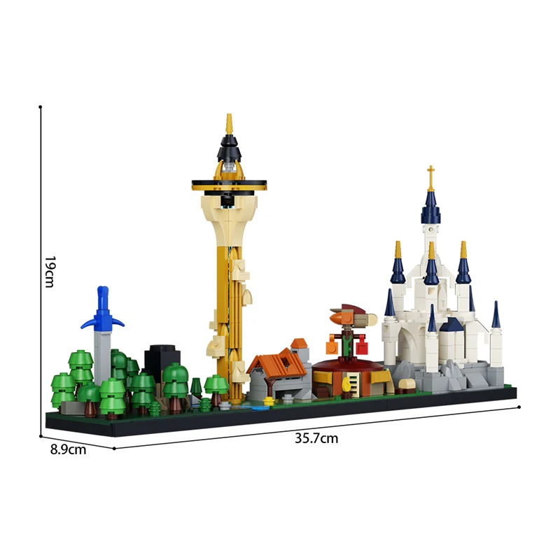 GOBRICKS MOC F-A0609 zelda skyline - YWOBB