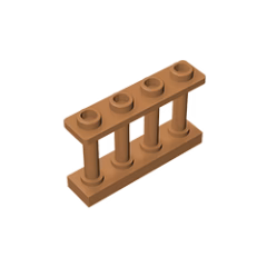 GOBRICKS GDS-789 Fence 1 x 4 x 2 Spindled with 4 Studs - YWOBB