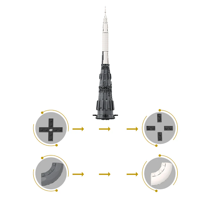 GOBRICKS MOC 109332 Rocket N-1 - YWOBB