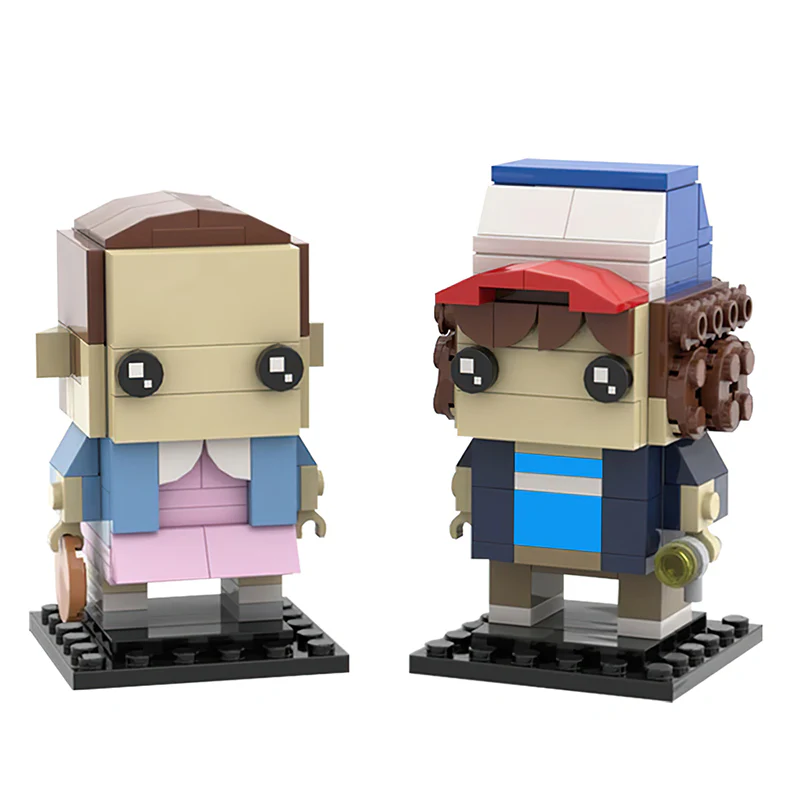 GOBRICKS MOC 26518 Stranger Things Brickheadz Collection-Dustin & Eleven - YWOBB