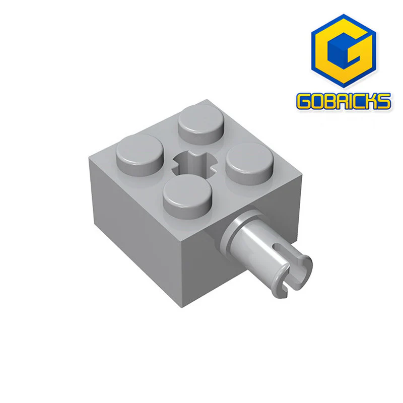 GOBRICKS GDS-953 Brick, Modified 2 x 2 with Pin and Axle Hole - YWOBB