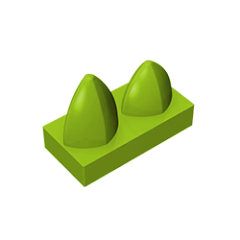 GOBRICKS GDS-1271 Modified 1 x 2 with 2 Teeth Vertical - YWOBB