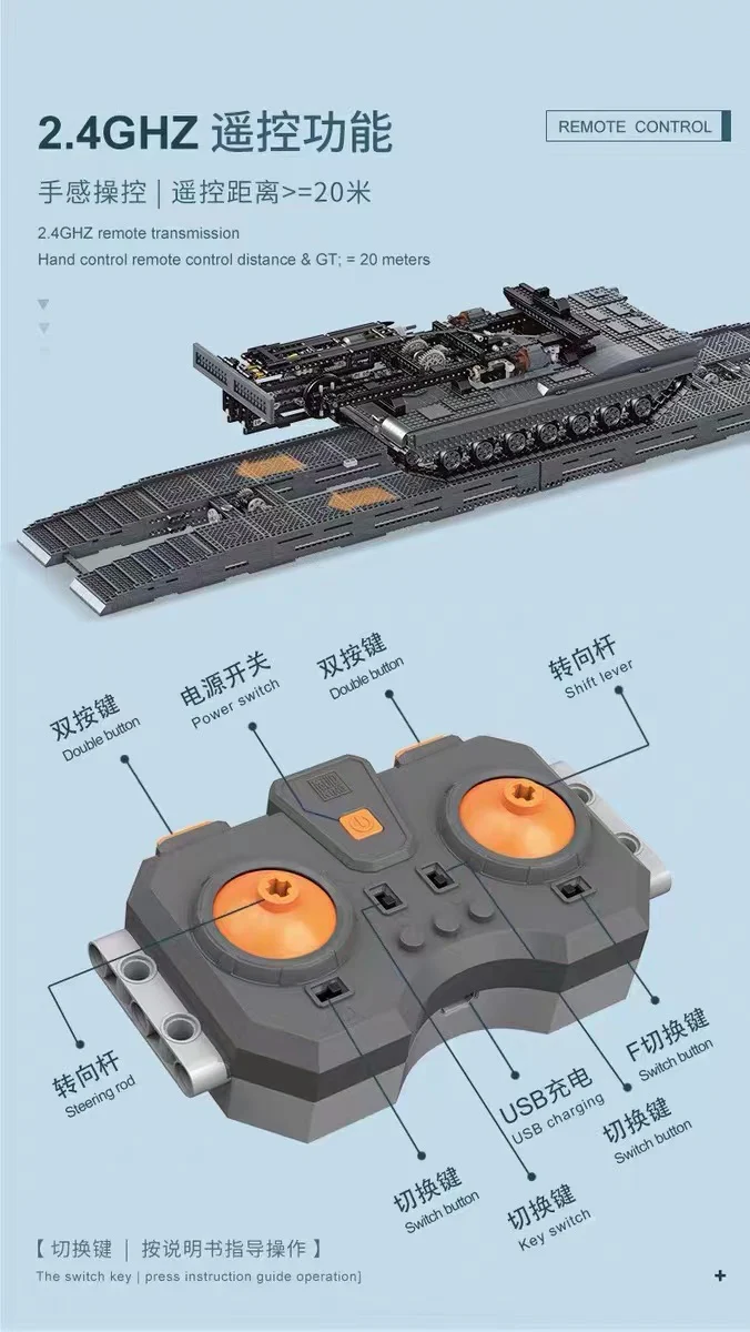 Mould King 20002 Ultimate Abrams with Bridge Layer AVLB OVP EU Warehouse Version - YWOBB