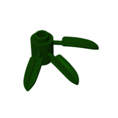 GOBRICKS GDS-1322 Round 1 x 1 with 3 Bamboo Leaves - YWOBB