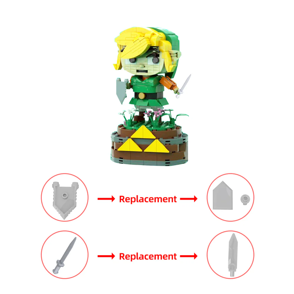 GOBRICKS MOC 136398 BrickPop Link -The Legend of Zelda - YWOBB