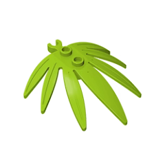 GOBRICKS GDS-1443 Plant Leaves 6 x 5 Swordleaf with Open O Clip Thick - YWOBB