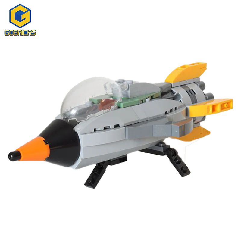 GOBRICKS MOC 88424 Retro Space Ship for Retro Spaceman CMF from 2017 - YWOBB