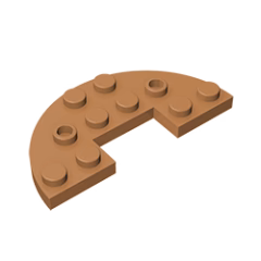 GOBRICKS GDS-705  Round Half 3 x 6 with 1 x 2 Cutout - YWOBB