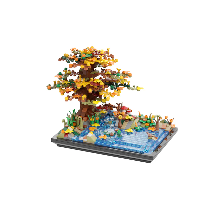 GOBRICKS MOC 55872 Tree on a Lake Autumn - YWOBB