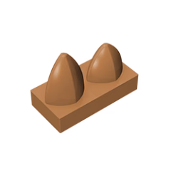 GOBRICKS GDS-1271 Modified 1 x 2 with 2 Teeth Vertical - YWOBB