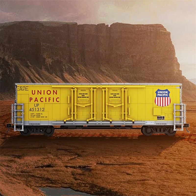 GOBRICKS MOC 133906 53ft Evans Double Plug Union Pacific - YWOBB