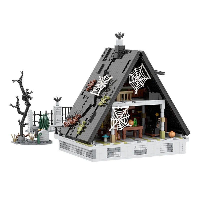 GOBRICKS MOC A0242 Halloween A frame house - YWOBB