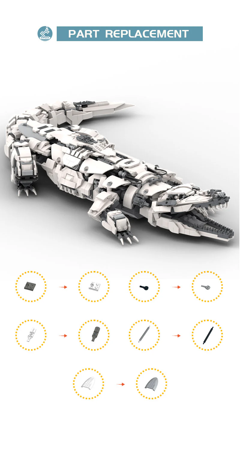 MOC C9255 Mechanical Crocodile - YWOBB